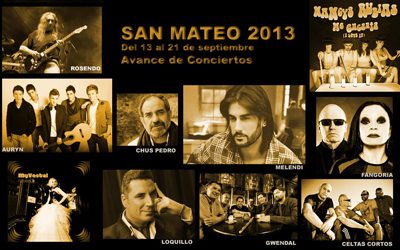 Ya están disponibles los horarios de los conciertos de las fiestas de San Mateo