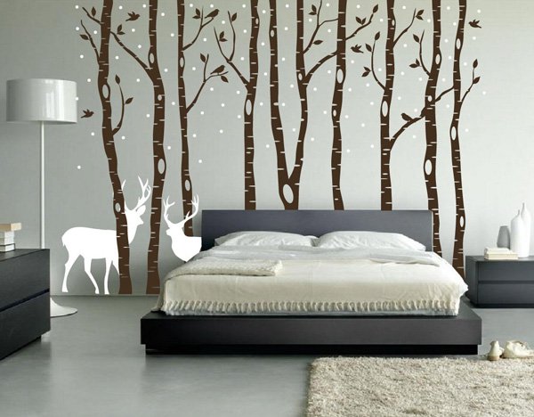 Birch-Tree-Wall-Decal-Forest-with-Snow-Birds-and-Deer-Vinyl-Sticker-Removable